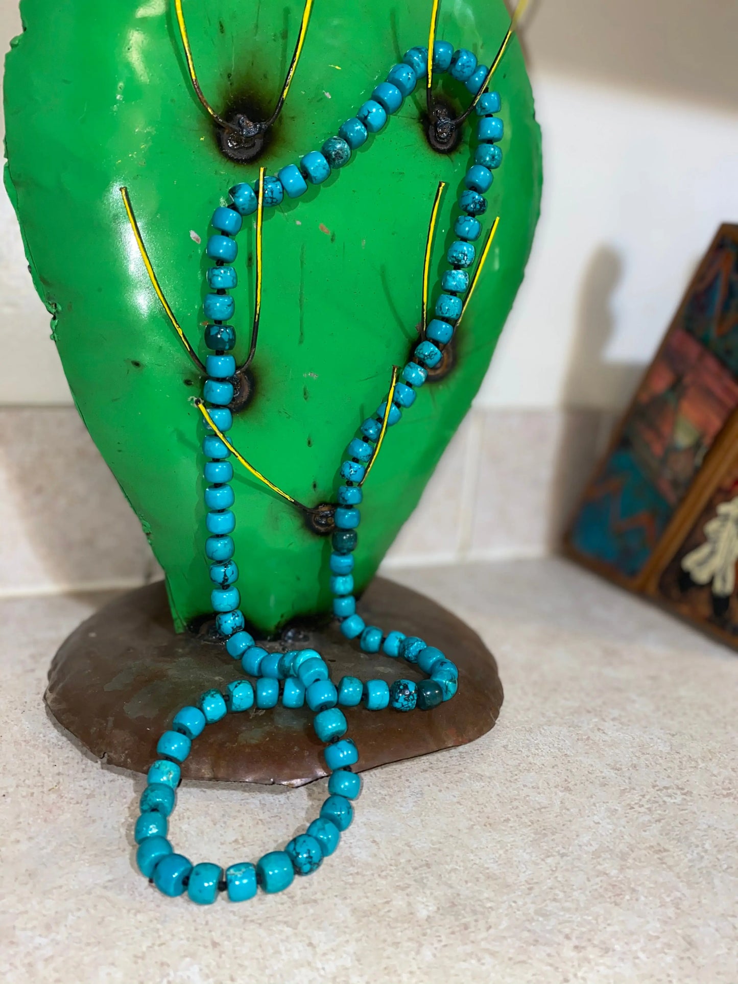 The Turquoise Barrel Bead Layering Necklace Rocking Cactus Boutique