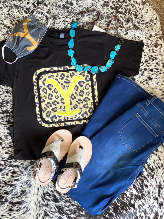 The Yellowstone Leopard Tee Rocking Cactus Boutique